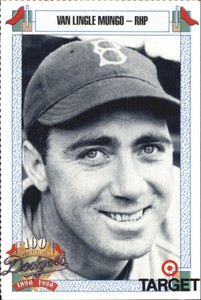 1990 Dodgers Target Baseball  Brooklyn Dodgers Baseball  #559 Van Lingle Mungo 