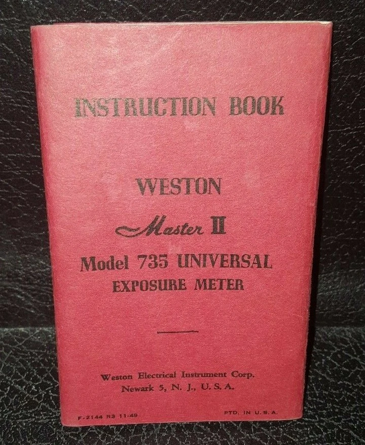 Medidor de exposición universal Weston master II modelo 735, libro de instrucciones Foto 1 de 1