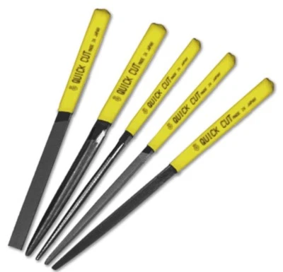 TSUBOSAN Quick Cut Files Assorted Type 185mm 5 File Set made in japan Second Cut - Image 1 of 4