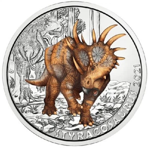AUSTRIA 3 EUROS 2021 "STYRACOSAURUS" BRILLA EN LA OSCURIDAD UNC - Imagen 1 de 3