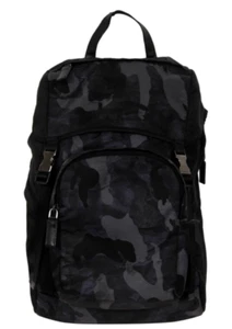 Prada Tessuto Camouflage Backpack Navy Blue Nylon Travel Bag Computer Bookbag - Picture 1 of 24