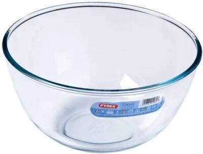 Pyrex Round Mixing Glass Bowl Dish 3Litre Microwave Ovenproof Baking Transparent - Image 1 of 2