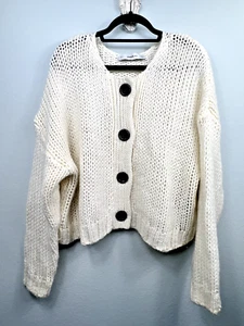 ZARA KNIT Chunky Cozy Mohair & Wool Blend Cardigan Sweater - Picture 1 of 9