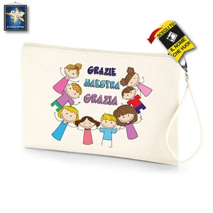 POCHETTE PERSONALIZZATA MAESTRA SCUOLA INFANZIA REGALO DI CLASSE NATALE FINE ANN - Picture 1 of 1