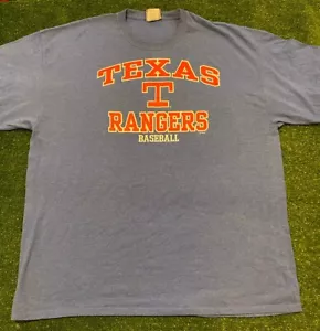 Texas Rangers shirt mens extra large blue Y2K retro spell out adult red MLB 8 - Picture 1 of 11