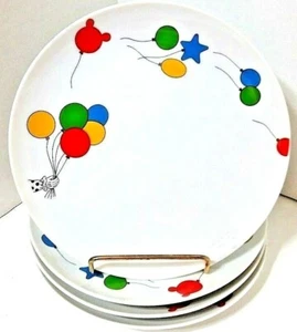 Circus Plates Party W/Balloons Theme 7 3/8" Ron Gordon Designs Set Of 4 Vtg 1980 - Picture 1 of 6