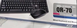 NIB QR 70 Przewodowa klawiatura i mysz optyczna USB Czarna - Gry, Dom, Biuro Compat - Zdjęcie 1 z 3