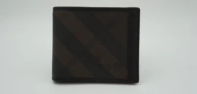 Burberry Smoked Check Hip Fold Wallet Charcoal Billfold With Divider - Image 1 of 4