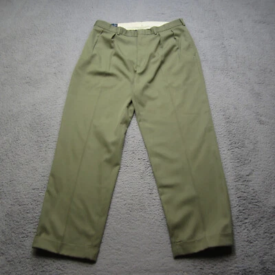 Vintage Polo Ralph Lauren Pants Mens 36 Green Pleated Baggy Chino Preppy Cuffed - Image 1 of 4