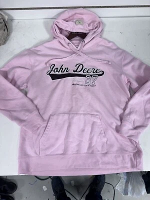 John Deere Pink Hoodie Sweatshirt Women's Size L Tractor Farmer BLHN - Image 1 of 4