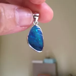 Beautiful Elegant Doublet OPAL pendant S925 coated W/Rhodium 10.32cts #144 - Picture 1 of 7