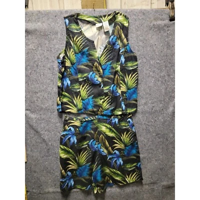 Conjunto de blusa y corto manga floral blanco y ciervo talla XL Foto 1 de 4