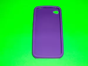 PURPLE SILICONE CASE SKIN COVER FOR APPLE IPHONE 4 4S 16 32 54 G - Picture 1 of 2