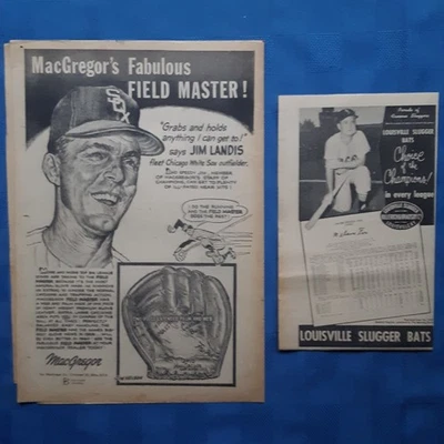 Medias Blancas de Chicago 1959 Nellie Fox Louisville Slugger 1960 Jim Landis McGregor  Foto 1 de 4