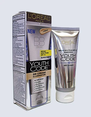L'Oreal Paris Youth Code BB Cream Illuminator SPF15 in LIGHT 2.5 fl oz NIB Rare! - Image 1 of 2