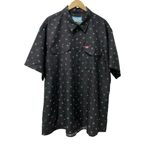 Dixxon Flannel Co Mens Lucky 13 Short Sleeve Button Up Shirt Size 3X Black - Picture 1 of 7