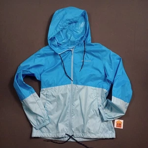 Chaqueta Columbia Light Teal con capucha manga larga bolsillos delanteros viento lluvia talla pequeña - Imagen 1 de 6