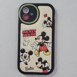 Mickey Mouse iPhone 12 Phone Case12 Tpu Leather Black Emboss Case Solf Rubber - Photo 1 sur 8