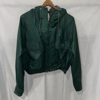 Vintage Columbia Wading Fly Fishing Jacket Hooded Waterproof PVC  Sz Large - Image 1 of 4