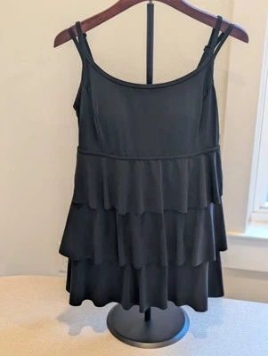 Longitude One Piece Bathing Suit Sz 12 Black NWT - Image 1 of 4