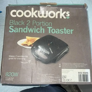 Cookworks Black 2 Portion Sandwich Toaster - Picture 1 of 4