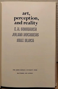 Thalheimer Lectures : Art , Perception & Reality by Gombrich , Hochberg & Black - Imagen 1 de 6