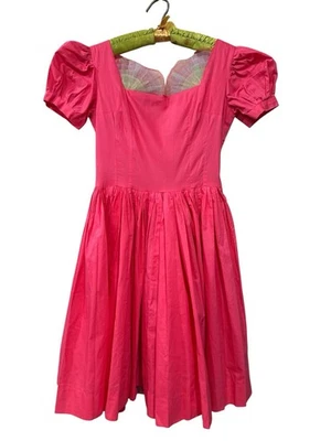 Vestido arco iris rosa hecho a mano vintage Foto 1 de 4