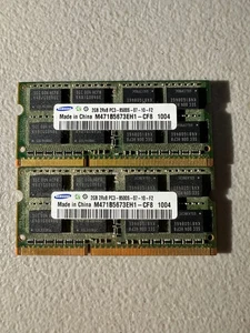2 x 2GB Samsung DDR3 1066MHZ Ram 2Rx8 PC3-8500S SO-DIMM Laptop Memory - Zdjęcie 1 z 2