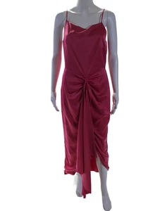 elle zeitoune Womens Patrice Draped Satin Dress Pink Size 8 14829453 - Picture 1 of 7