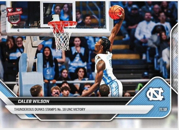 Tarjeta de baloncesto Caleb Wilson UNC 2025-26 Bowman U NOW 17 - preventa Foto 1 de 1
