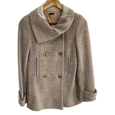 Casaco feminino autêntico JOSEPH - bege marrom escuro branco - Imagem 1 de 4