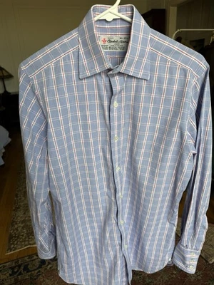 Camicia Turnbull & Asser rosso blu a quadri 14,5 - Immagine 1 di 4