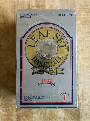 NEW Sealed Leaf Set Baseball 1992 Edition Series 1 Box of 36 Sealed Packs - Image 1 of 4