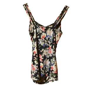 Blusa sin mangas floral Cottage Casa Blanca mercado negro talla XS fruncida - Imagen 1 de 6