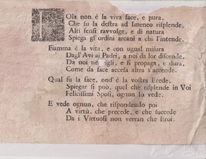 um 1650-1700 . Italien. Venedig? Gedicht. Vignette. Text zum übersetzen. Dokument+++ - Bild 1 von 1