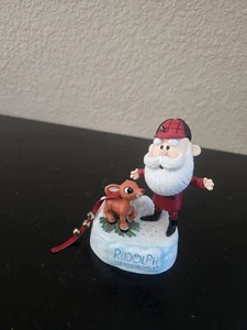 Carlton Karten Rudolph Rentier mit roter Nase Jingle Weihnachtsmann beleuchtet musikalisches Ornament - Bild 1 von 3