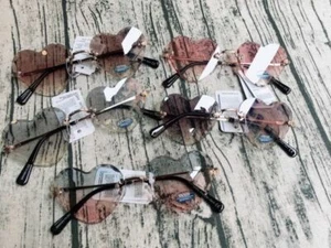 Occhiali a CUORE senza montatura sfumato contorno zigrinato colori a scelta - Picture 1 of 6