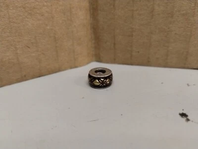 RETIRED PANDORA GOLD ENAMEL FLORAL FLOWER SPACER CHARM - Изображение 1 из 3