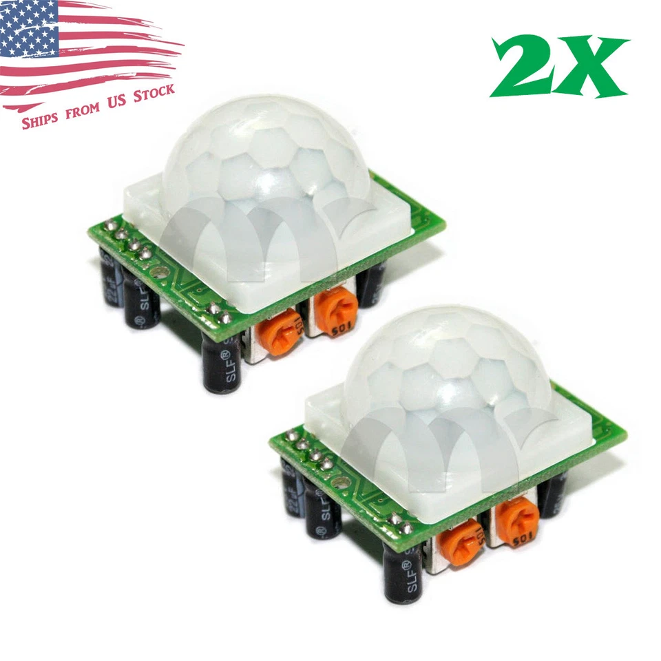 2 Pcs HC-SR501 PIR IR Passive Infrared Motion Detector Sensor Module DIY - Image 1 of 4