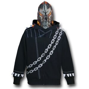 Marvel Ghost Rider Hooded Costume Fleece Zip-Up Hoodie by Mad Engine~ Large