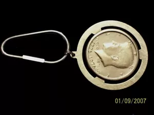 KENNEDY Half Dollar 1776-1976 Uncirculated GOLD Plated Key Chain U.S.A COIN - Picture 1 of 6