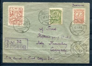 Russia German Occ. 1942 WWII Registered Cover Pskov Local Mi 10-2 CV €150 r1733s - Picture 1 of 2