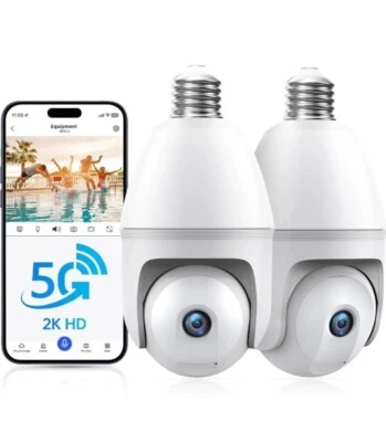 Light Bulb Security Camera - 5g 2K Lightbulb Security Cameras Wireless Outdoor - Image 1 of 3