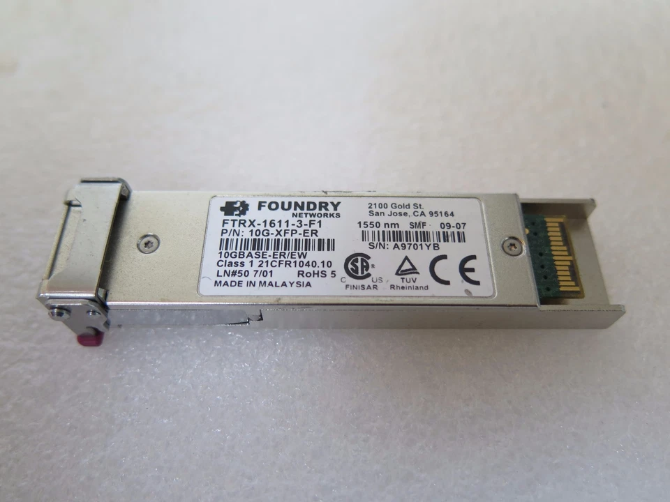 Foundry Networks 10G-XFP-ER 10GBASE-ER/EW Transceiver FTRX-1611-3-F1 1550nm - Image 1 of 1