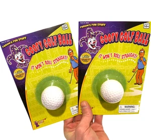 2 Goofy Unputtable Golf Ball ~ Moving Wiggling Wobble ~ Gag Prank Trick Joke Toy - Picture 1 of 4