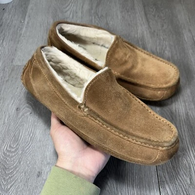UGG Mens Ascot Slippers 1101110 Chestnut Brown Sheepskin Sz 10 EEE Wide - Image 1 of 4