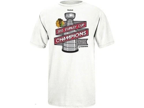 Camiseta de hockey Chicago Blackhawks Reebok NHL 2013 Stanley Cup Silver Shine Foto 1 de 1