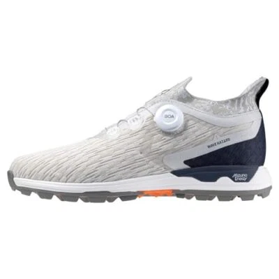 Туфли для гольфа MIZUNO WAVE RISK WG BOA 51GM2370 не совсем белые x темно-синие 27 см US10 - Изображение 1 из 4