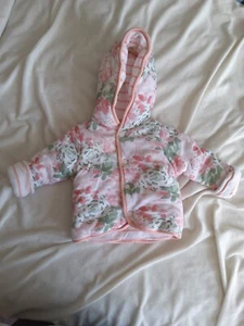 Baby Girls Burt's Bees Baby Jacket Pink Flowers 12 Months - Picture 1 of 5