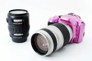 Pentax K-x 12.4MP 28-80/75-300mm Lentille Set Rose [ EXC Avec / 8GB Carte SD, - Photo 1 sur 10